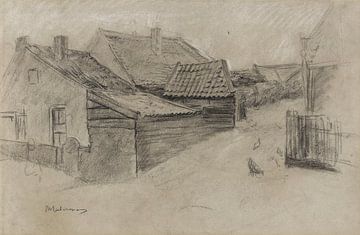 MAX LIEBERMANN, coin de rue dans un village de pêcheurs néerlandais, vers 1891 sur Atelier Liesjes