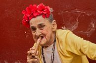 Kubanische Frau mit Zigarre von arte factum berlin Miniaturansicht