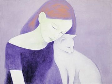 Woman Cat | Lavender With Cat