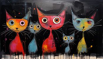 Abstraktes Katzenpanorama