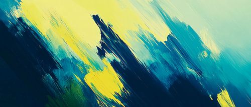Abstracte kleuren in blauw en geel