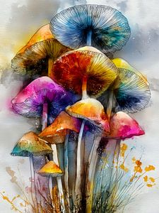 Mushrooms floral art 13