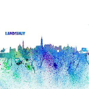 Landshut Skyline Silhouette Impressionistischer Blast