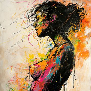 Explosion der Emotionen | Urban Art Woman von Blikvanger Schilderijen