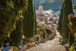 Blick vom Kalvarienberg auf Pollenca, Mallorca