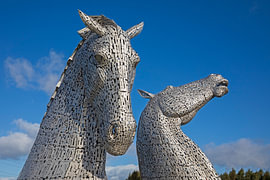 The Kelpies, The Helix Ecopark, Falkirk, Schotland, Verenigd Koninkrijk  van Arch White