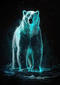 Peinture d'un ours polaire en néon