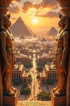 AMUNETRA - A View Across Ancient Cairo Toward the Egyptian Pyramids