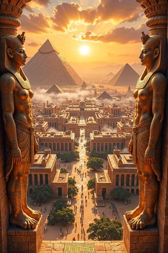 AMUNETRA - A View Across Ancient Cairo Toward the Egyptian Pyramids