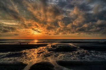 Sonnenuntergang Wimereux Opalküste Frankreich