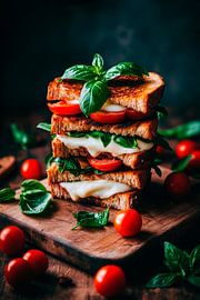 Delicious sandwich tower with basil by Poster Art Shop