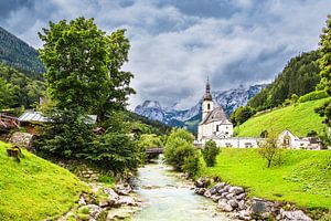 Parish church Sankt Sebastian in Ramsau in the Berchtesgadener Land by Rico Ködder