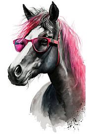 Horse in pink by Poster Art Shop
