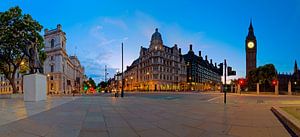 Panorama Winston Churchill-Statue und Big Ben in London