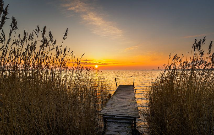 Jetty at sunrise in Durgerdam #6 by peterheinspictures