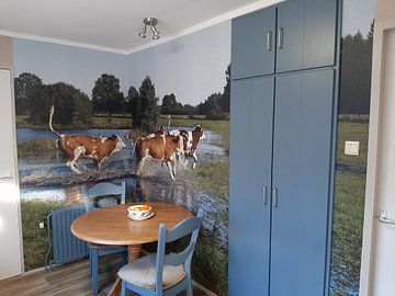 Klantfoto: Blije koeien met lentekriebels van Wim van der Ende