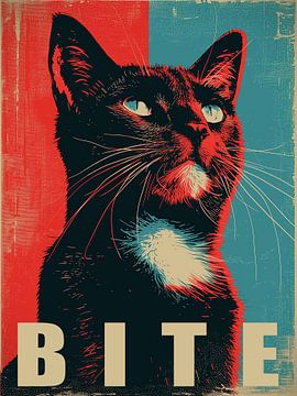 Bite - Politische Katzenkunst Nr.2 von Vincent the Cat