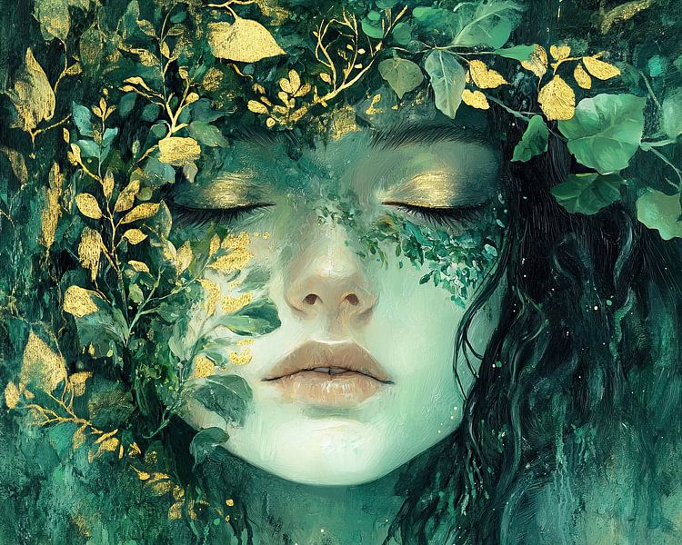 Grünes Gold | Frau in der Natur von Blumen Studio