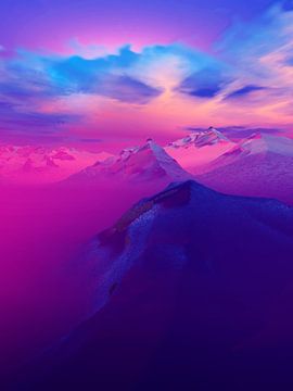 Zonsondergang in de bergen 24 van Angel Estevez