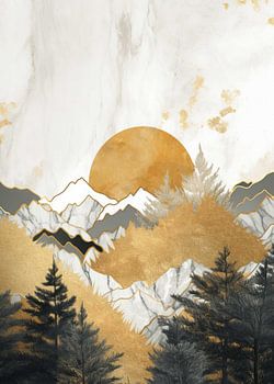 Natur Abstrakt Gold Dekor