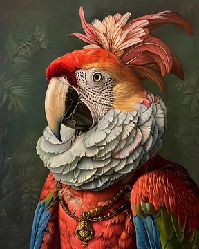 Chic Parrot Portrait by But First Framing