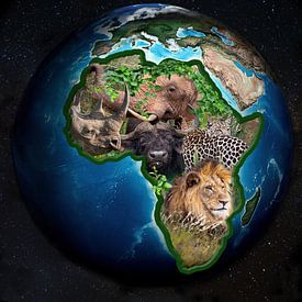 The big Five in a globe by gea strucks