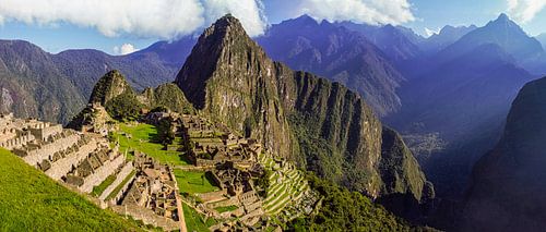 panoramisch uitzicht op Machu Picchu, Peru