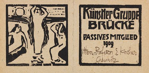 Max Pechstein, lidmaatschapskaart voor de passieve leden van de Brücke voor 1909.