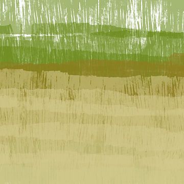 Colorful home collection. Abstract landscape in beige and green. by Dina Dankers