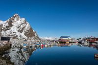 Noorwegen kleine haven op de Lofoten