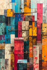 Geometric abtract coloured blocks - 2 of 5 by Emiel de Lange