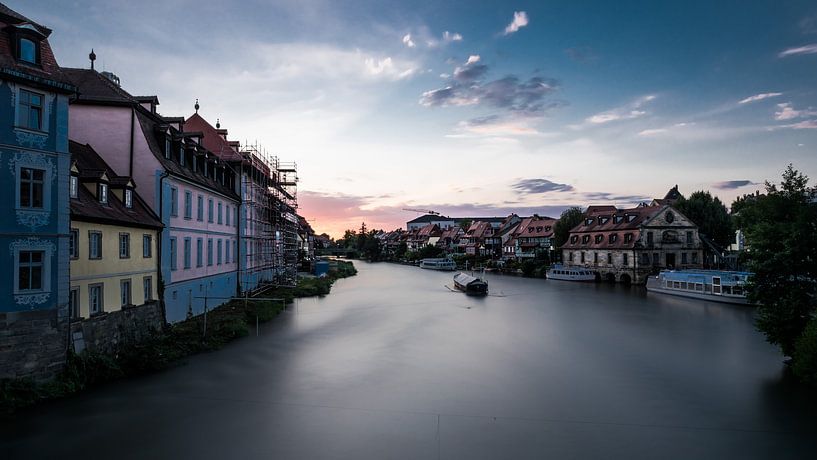 Late night view over the river of Bamberg, Germany, July 2017 by Werner Lerooy