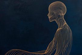 Körperkonturen auf dunklem Hintergrund von Poster Art Shop