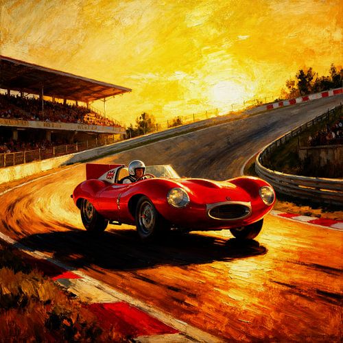 Jaguar D-Type: A Le Mans Sunset by Jan Keteleer
