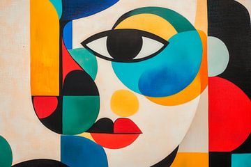 Abstract portrait of a woman in colours by Poster Art Shop