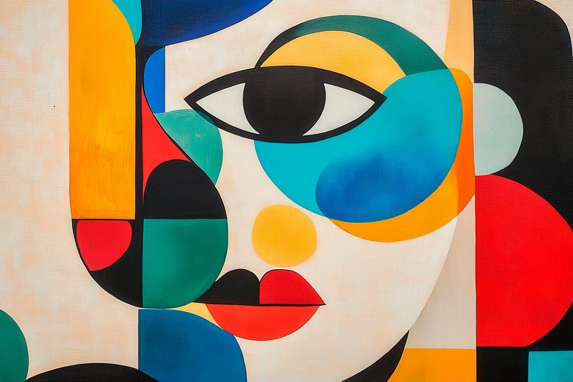 Abstraktes Frauenporträt in Farben von Poster Art Shop