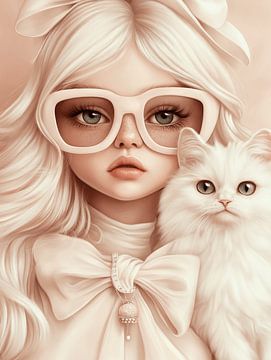 Fashionista with her cat van Carla Van Iersel