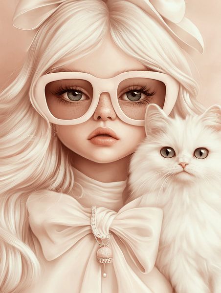 Fashionista with her cat by Carla Van Iersel