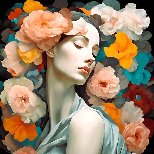 Omringd door bloemen van Gert-Jan Siesling