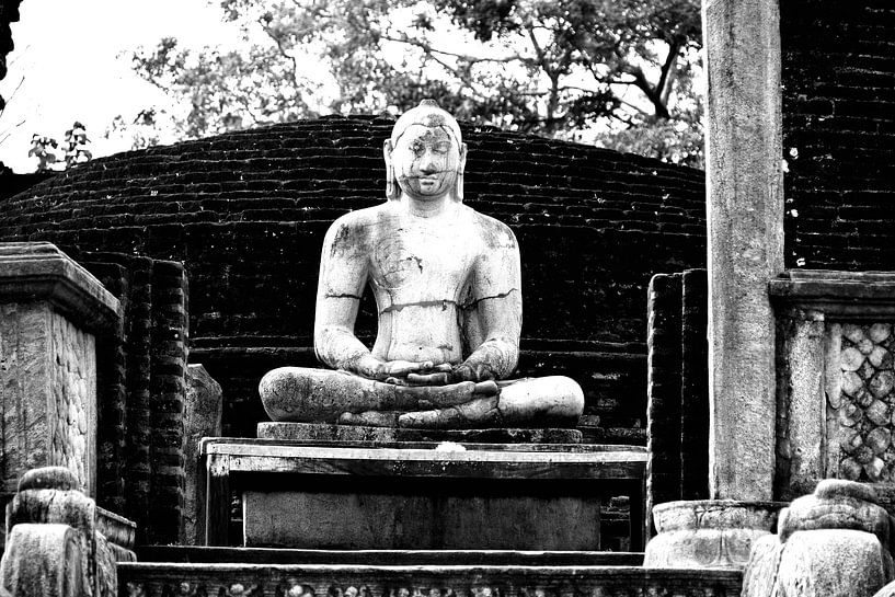 Buddha en noir et blanc à Vatadage par Frank Photos