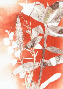 Rood bruine botanische bladeren van Lies Praet
