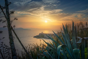 Bovio-Platz bei Sonnenuntergang, Piombino