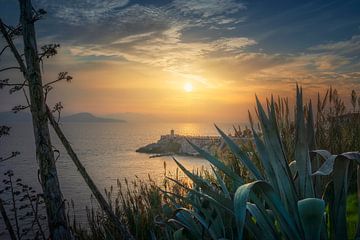 Bovio-plein bij zonsondergang, Piombino van Stefano Orazzini