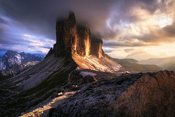 Coucher de soleil doré près des Trois Cimets sur Daniel Gastager