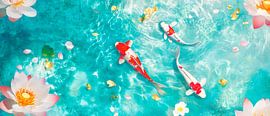 Koi fish in an aquatic paradise by Poster Art Shop