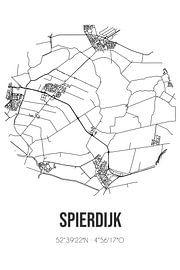 Spierdijk (Noord-Holland) | Karte | Schwarz und Weiß von Ortsdrucke