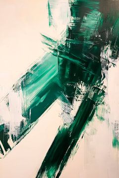Dynamic green stripes - Abstract art by Poster Art Shop