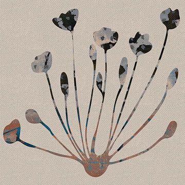 Wabi- sabi botanische Collage. Blumen. von Dina Dankers