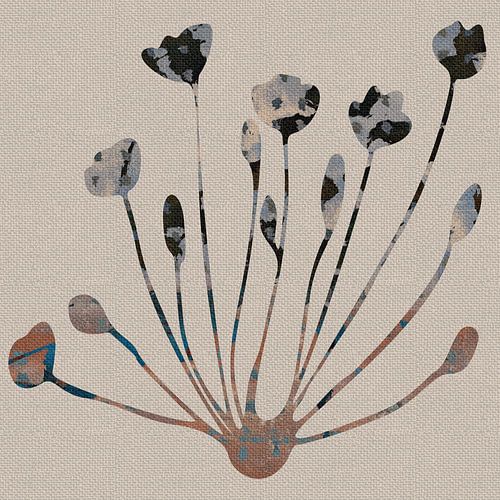 Wabi- sabi botanische collage. Bloemen.