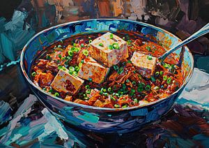 Aromatisiertes Tofu-Gericht